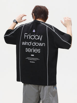 Color-blocked Printed Breathable Sports T-shirts