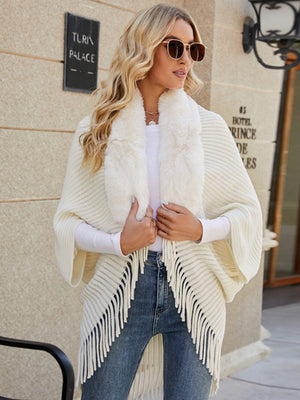Fur Collar Tassel Cloak Cardigans