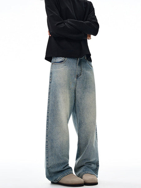 Liber Autumn Men's Pocket decoration Jeans