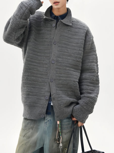 Old Money Style Cleanfit Retro Cardigan Sweater