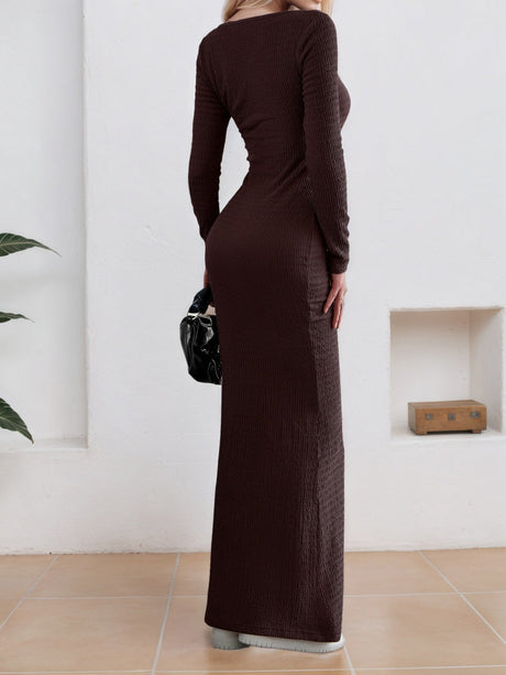 Liber Summer Women's Solid Square Collar Maxi Dresses