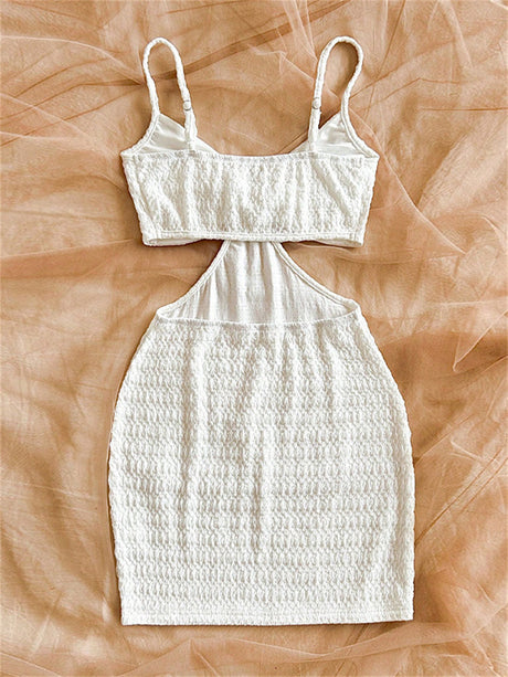 Liber Summer Women's Backless Solid Color Mini&Short Dresses