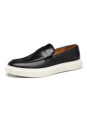 Ostrich Embossed Loafers