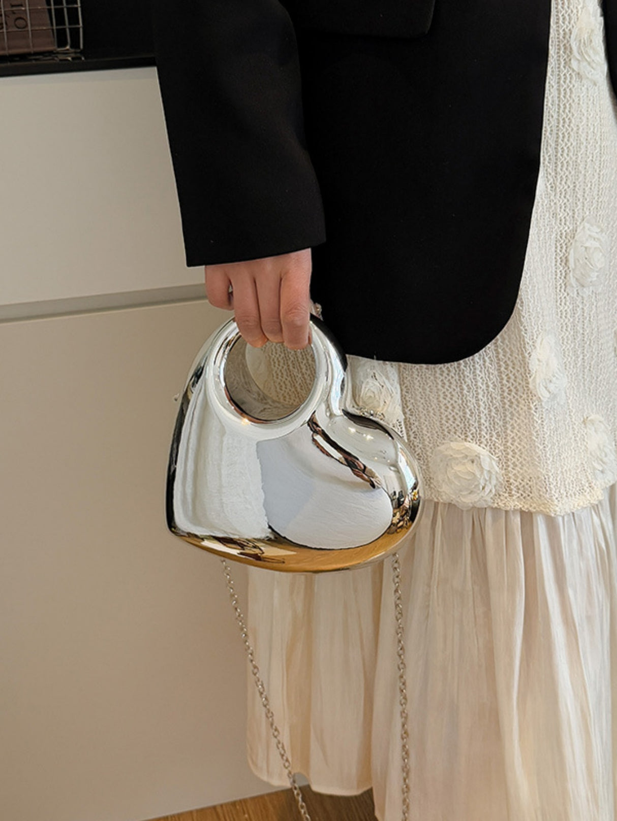 Heart-shaped Evening Shoulder Bag
