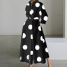 Long-sleeved V-neck Printed Maxi Dresses