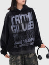 Old Letter Printed Hip Hop Loose Hoodies