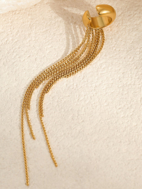 Ear clip tassel earrings