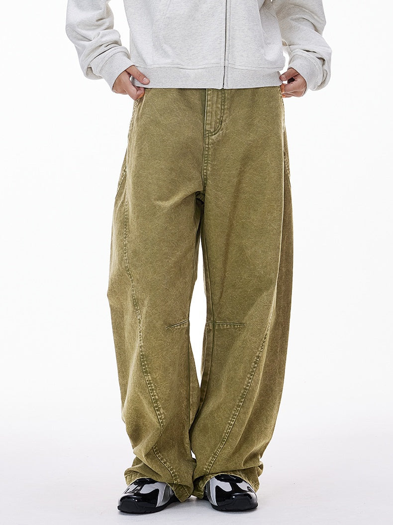 Canvas Washing Water Retro Old Deconstruction Work Casual Pants