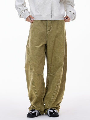 Canvas Washing Water Retro Old Deconstruction Work Casual Pants