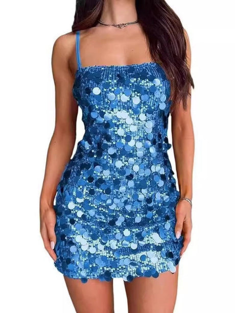 Sequins Camisoles Parties Cocktail Party Hip-hugging Mini&Short Dresses