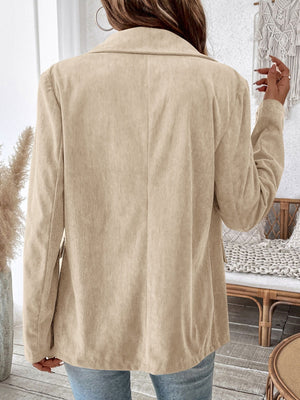 Corduroy Cardigan Double-breasted Long Sleeve Loose Leisure Workplace Suit Jacket