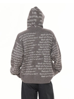 Letter Print Hooded Cardigans