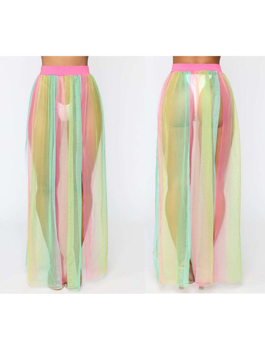 Sexy See-through Beach Skirt With Straps
