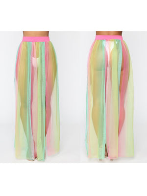 Sexy See-through Beach Skirt With Straps