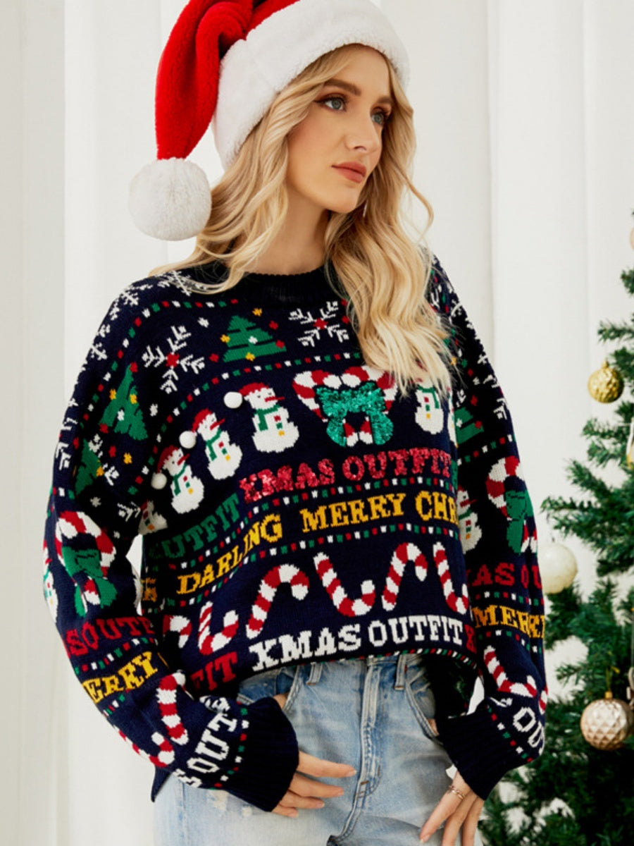 Christmas Patterns Headgear Sequins Sweaters