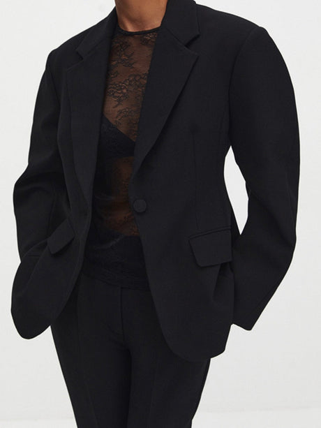 Black Waist-cinching Blazers