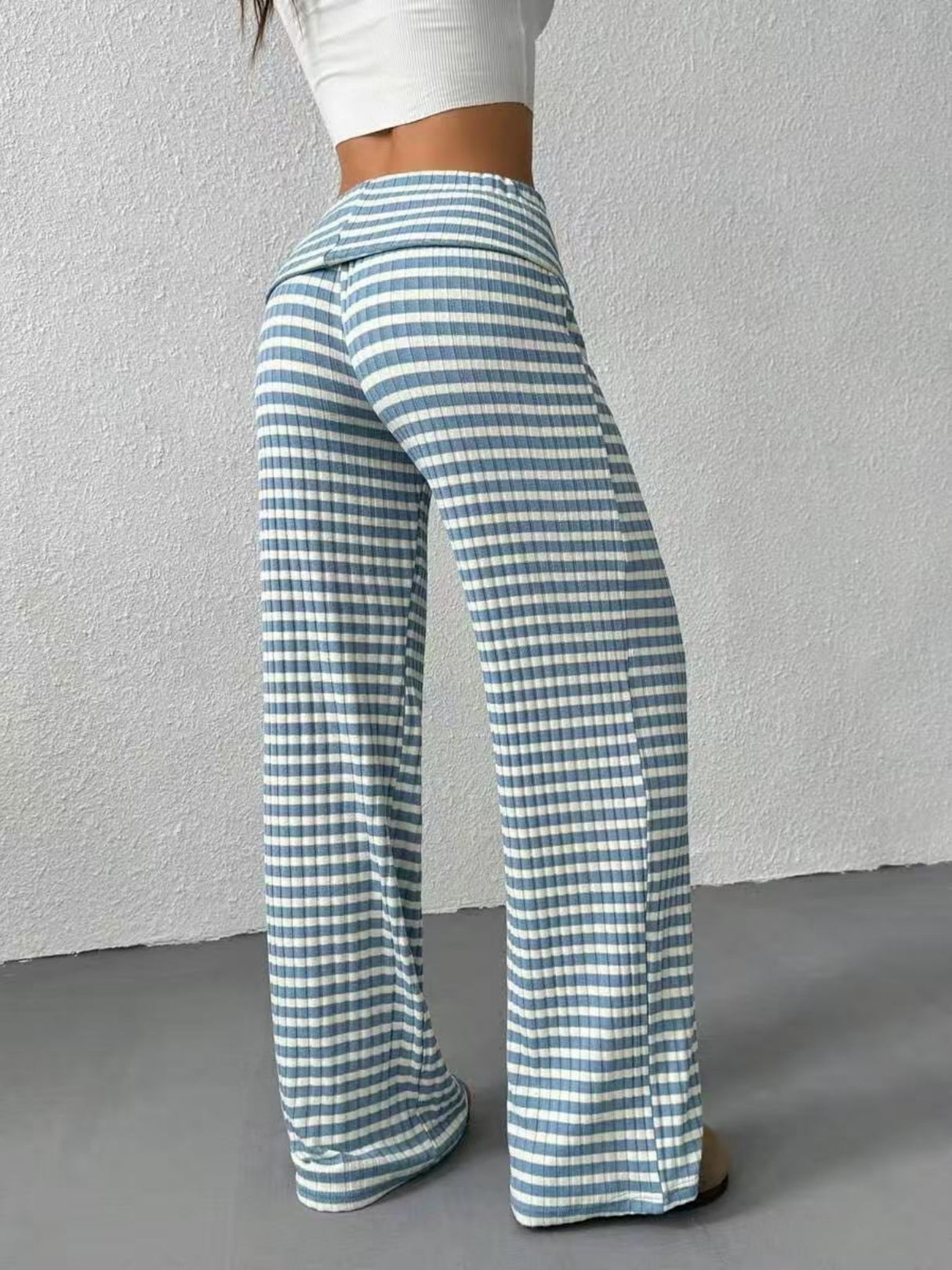 Y2K Bow Stripes Color Blocking Sweet Pants