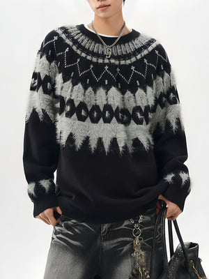 Fair Isle Red Christmas Jacquard Pattern Sweaters