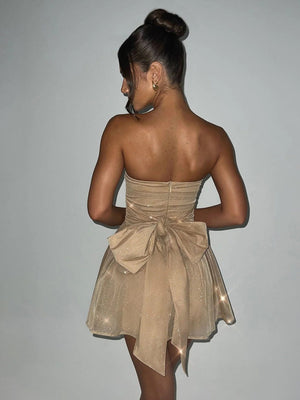 Liber Summer Women's Backless Solid Color Mini&Short Dresses