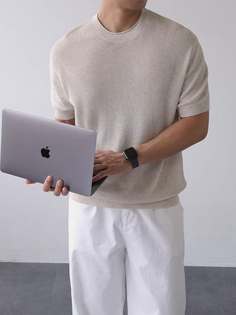 Hollow Out Breathable Solid Color T-shirts