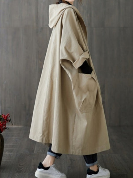 Oversized Hooded Trench Coat