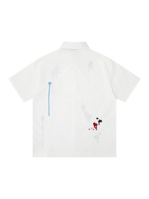 Splashing Ink Embroidery Loose-fit Vibe Shirts