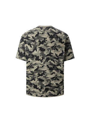 Retro Figure Printed Camouflage Cropped T-shirts