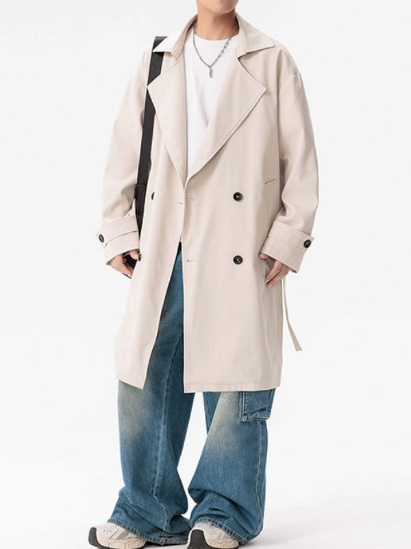 Retro-Trenchcoat, der über das Knie reicht