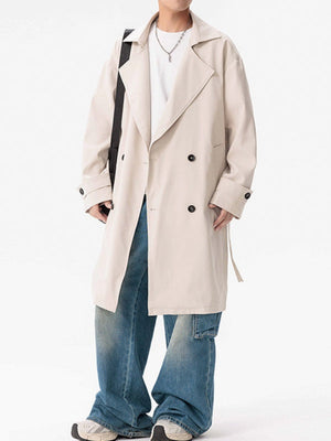 Retro-Trenchcoat, der über das Knie reicht