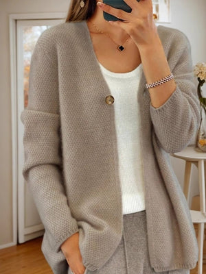 V-neck One Button Cardigans