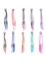 10-piece Set Of Colorful Braided Ponytail Wigs