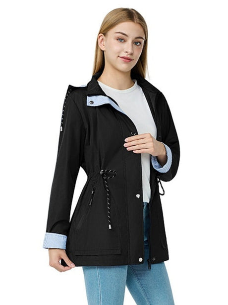 Lightweight Jacket Raincoat Water Proof Mountain Climbing Outdoor Drawstring Windproof Trench Coats