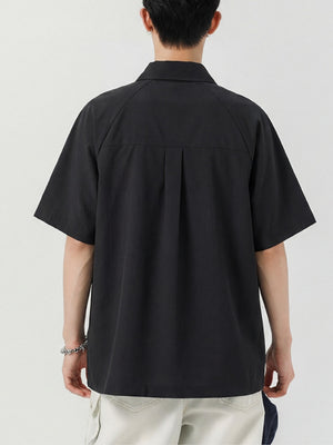 Color-blocked Leisure Breathable Loose-fit POLO Shirt