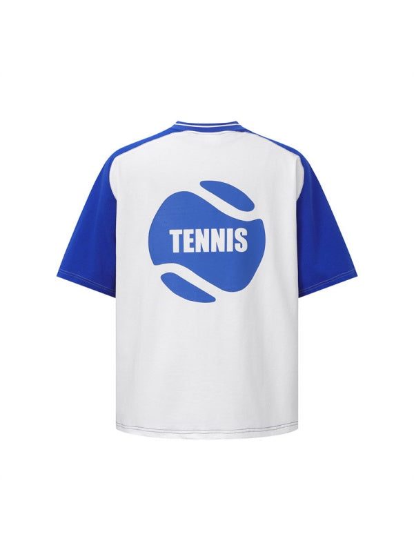 Color-blocked Letter Printed T-shirts