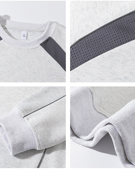 Contrasting Colors Deconstruction Splicing Crew Neck Sweatshirt