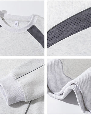 Contrasting Colors Deconstruction Splicing Crew Neck Sweatshirt