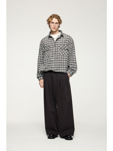 Liber Autumn Men's Button design Plaid Shirts