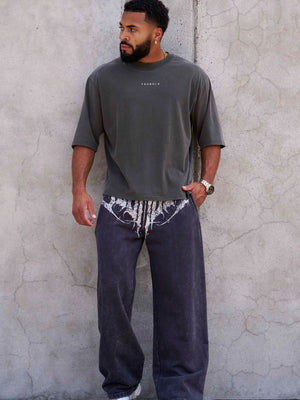 Printed Fitness Loose Straight Pants