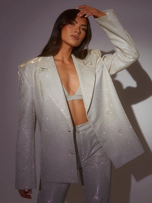 Silver Sequined Suit Jacket