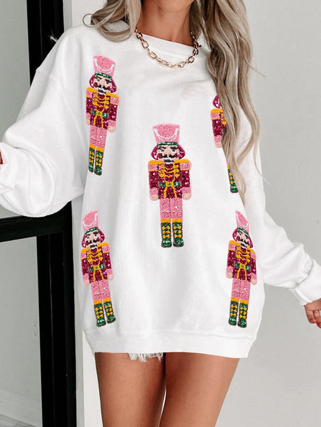 Christmas Sequins And Glitter Nutcracker Soldier Sweatshirts&Hoodies