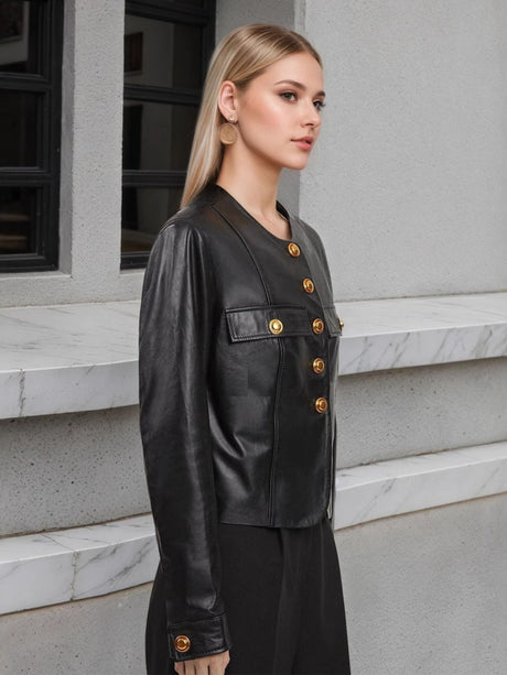 Liber Summer Women's Buttons Solid Color Jackets