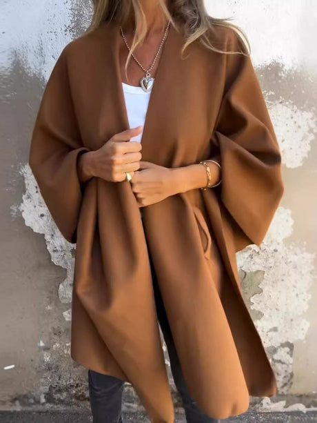 Loose V-neck Shawl Cape Top