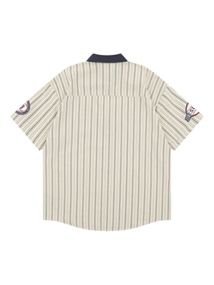 Stripes Patchwork Dog Pattern Shirts