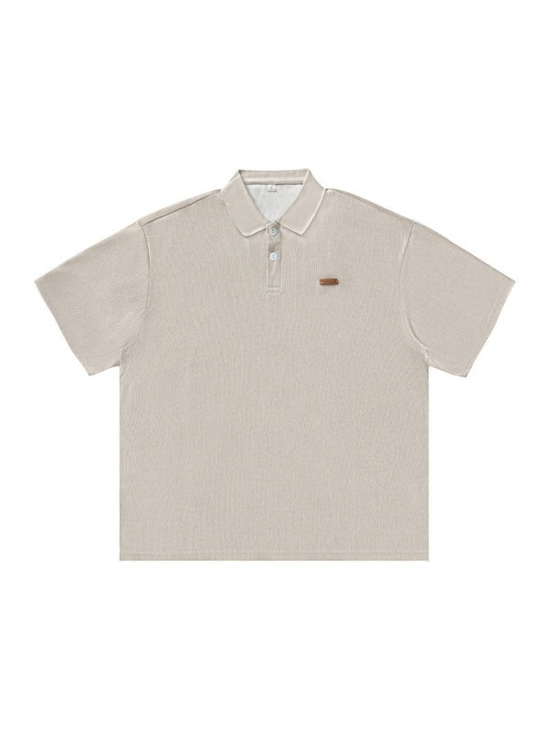 Vertical Strip Loose-fit Polo Shirt