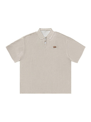 Vertical Strip Loose-fit Polo Shirt