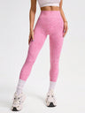 Leopard Print Abdominal Tightening And Buttock Lifting Seamless Fitness Exercise Pants