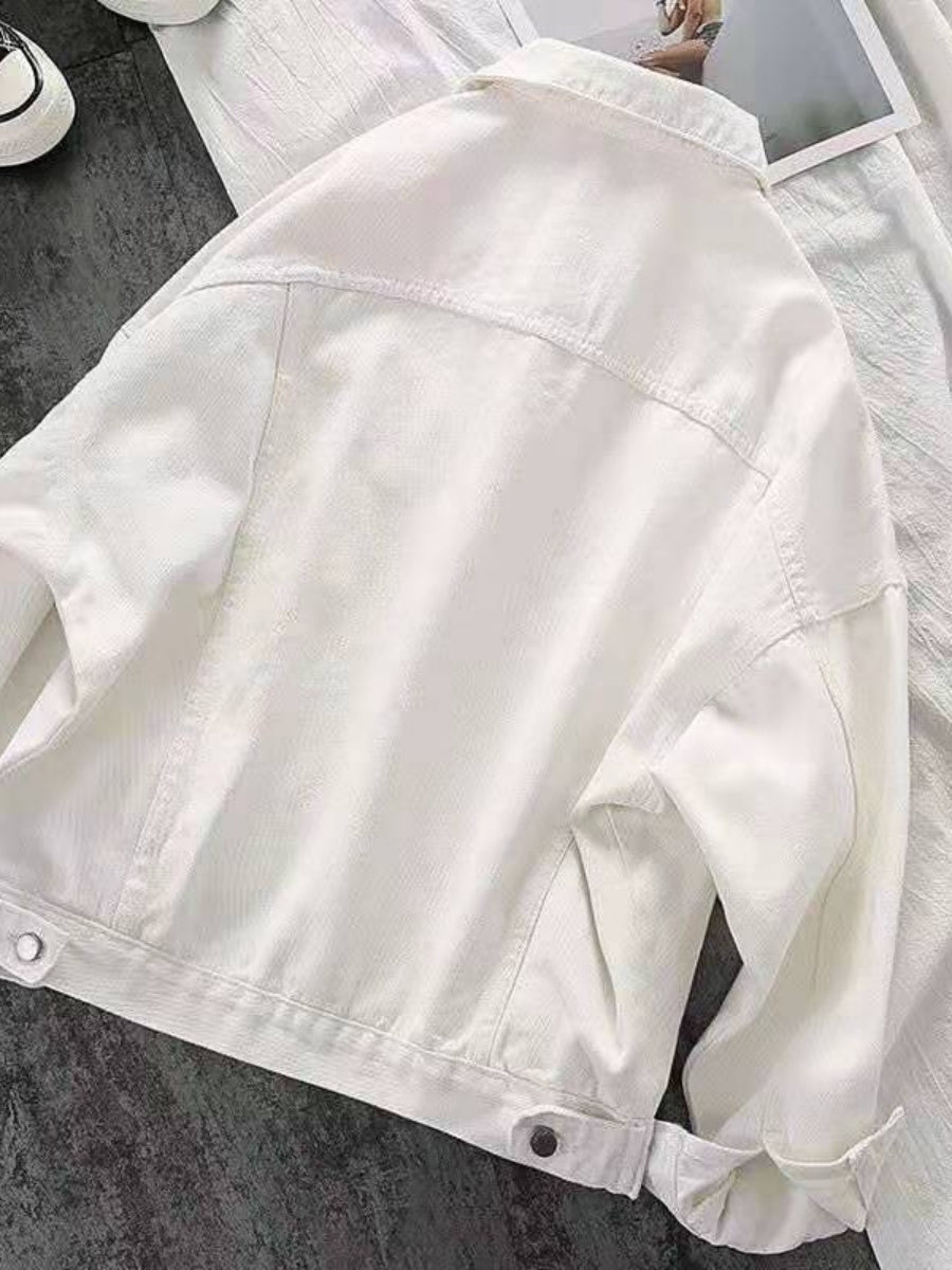 Liber Autumn Women's White Denim jacket