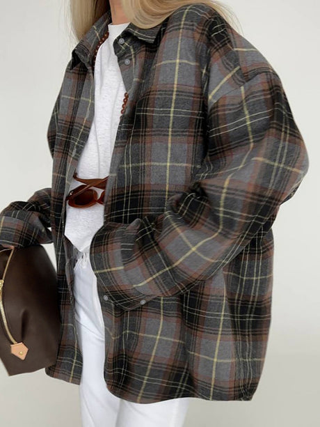 Liber Autumn Women's Plaid Plaid Shirts