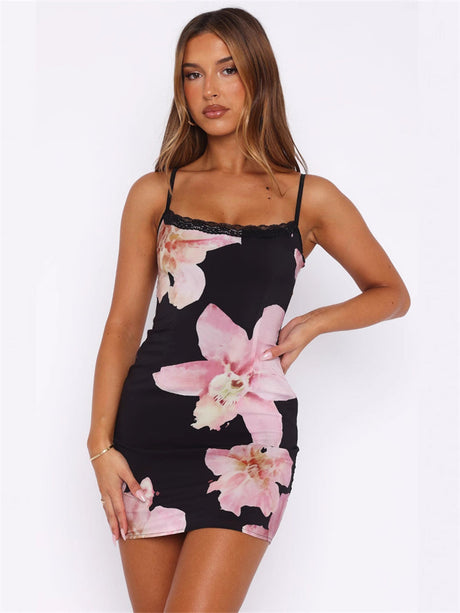 Liber Summer Women's Painting Plants and Flowers Mini&Short Dresses