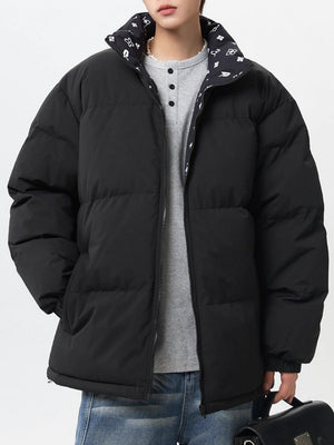 Color Interpolation Stand Collar Thickening Keep Warm Winter Coats